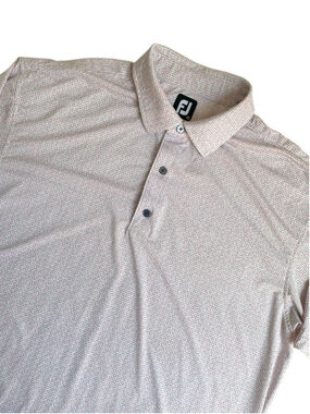 FootJoy Golf Performance Polo Shirt Mens 2XL Blue Pink AOP
